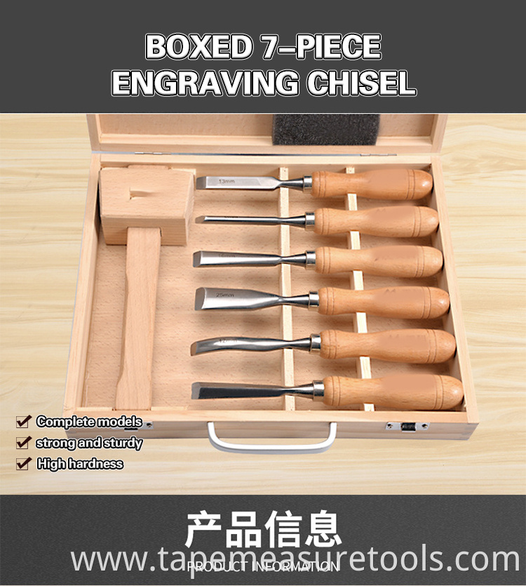 Probon Various Styles CRV Double Color Durable Woodwork Wood Carving Chisel Set